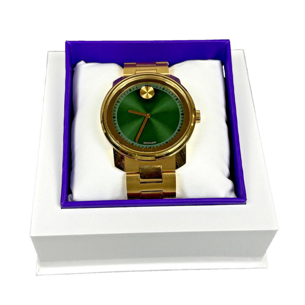 Movado Green Dial Men's Gold-tone Watch 01.1.34.6136